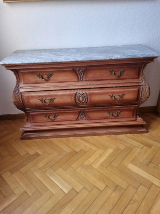 Cómoda de Entrada de Madera y Mármol