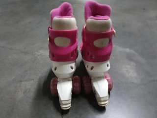 Patines en línea infantiles rosa y blanco T23-26