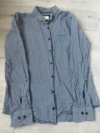 Camisa de cuadros azul marino hombre