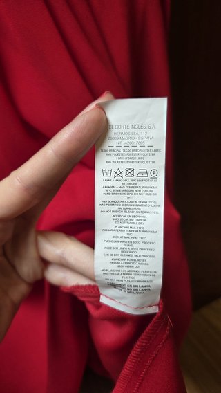 Vestido de fiesta rojo El Corte Inglés Talla 38