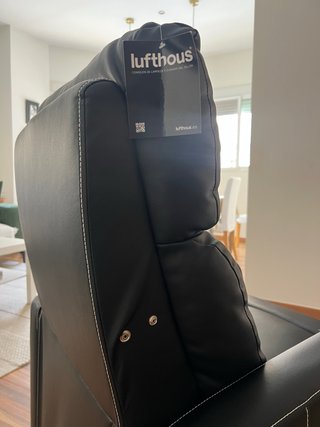 Sillón Lufthous Piel Negra Levanta Personas