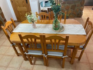 Mesa de pino extensible