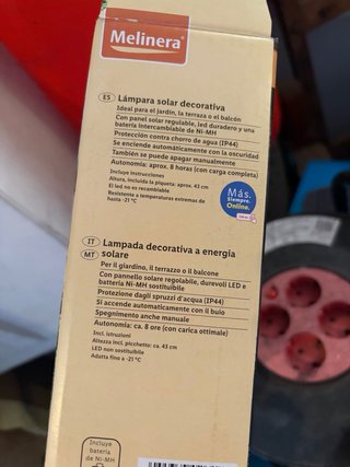 Lámpara Solar Decorativa Melinera