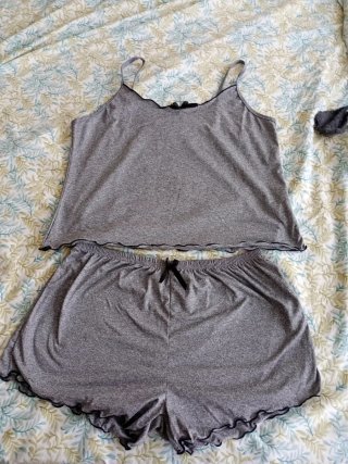 Pijama corto verano gris
