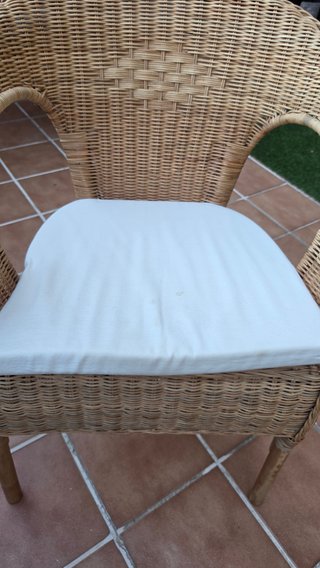 Sillón de ratán AGEN con cojín
