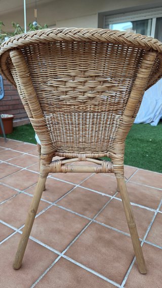Sillón de ratán AGEN con cojín