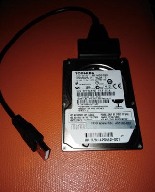 Disco Duro Toshiba 160GB + Adaptador USB