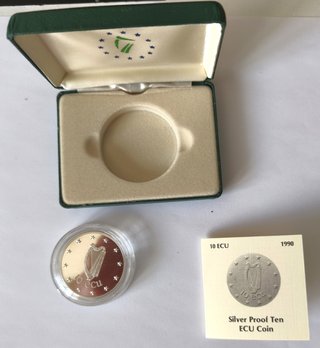Moneda Plata 10 ECUS Irlanda 1990