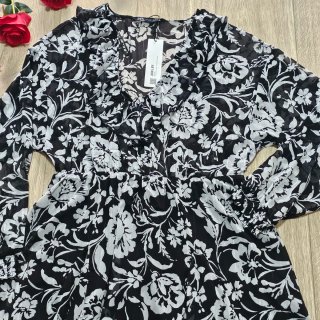 Zara vestido blanco y negro