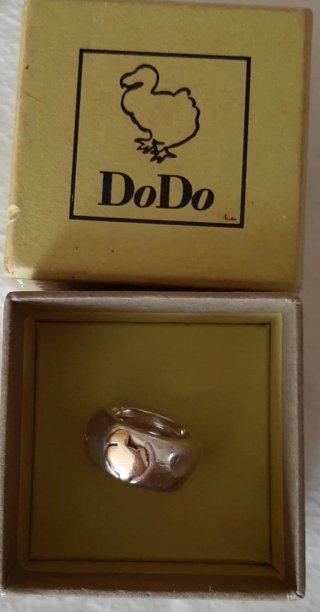 Anello a fascia Dodo in argento e oro
