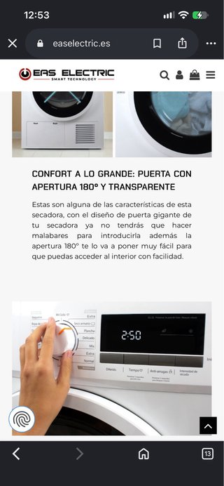 Secadora ERs Electric EMTD81P