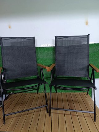 Costway Juego de 2 sillas de jardín con respaldo