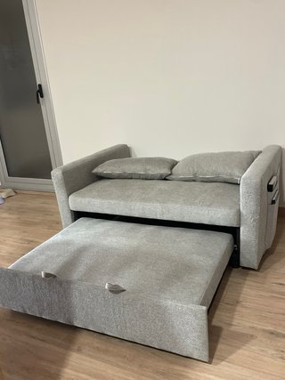 Sofá Cama Gris Tela
