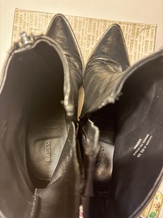 Botines Bronx piel negros con cremallera