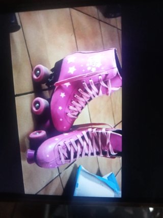 Patines de Cuatro Ruedas Rosa con Estrellas