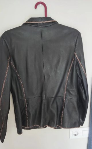 Chaqueta Americana de Piel Negra F & Co