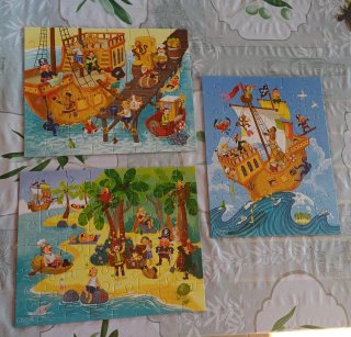 Set de 3 puzzles para niños de 5-6 años.