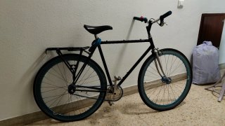 Bicicleta Fixie Negra y Azul