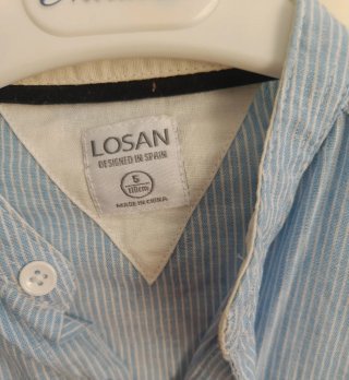Camisa niño LOSAN rayas azules y blancas