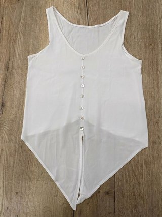 Blusa fluida blanca boho ibicenca Talla M
