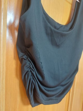 Top negro fruncido talla S / ES 36