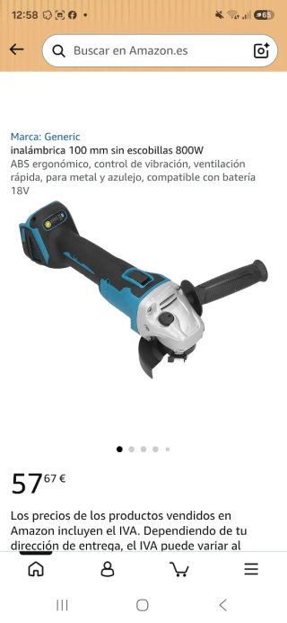 Radial a batería nueva sin batería ni cargador