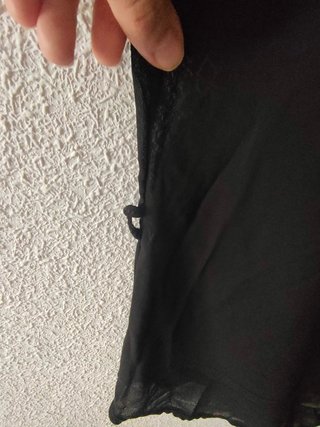 Blusa Negra Transparente Manga Corta