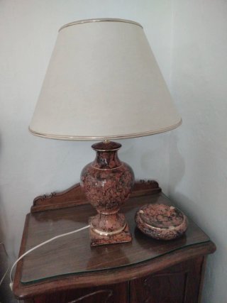 Conjunto de Lámpara y Cenicero de cerámica