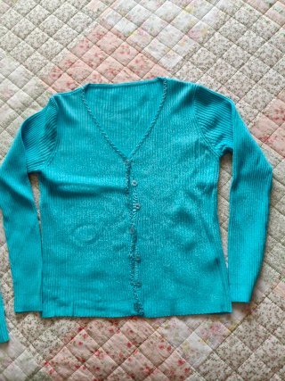 Conjunto top y chaqueta azul