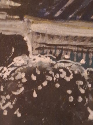 Cuadro Pintado de Edificio Nocturno