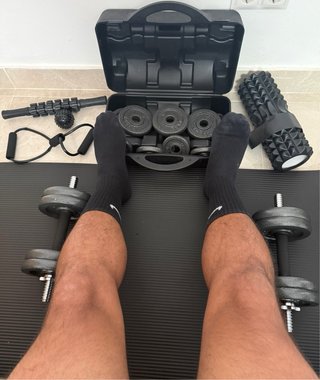 Set Mancuernas 30kg Hierro Fundido + Link Bar