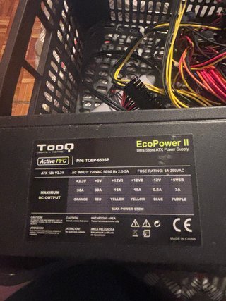 Fuente de PC TOOQ EcoPower II 650W