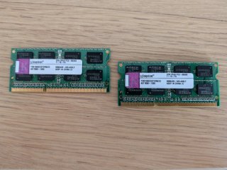 2x Kingston 2GB DDR3 PC3-8500S RAM