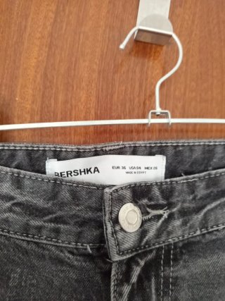Pantalón Ancho Bershka Gris