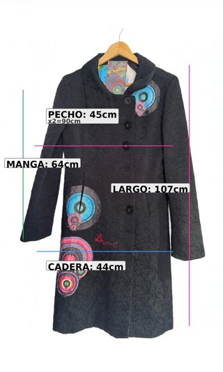 Abrigo largo Desigual negro talla M