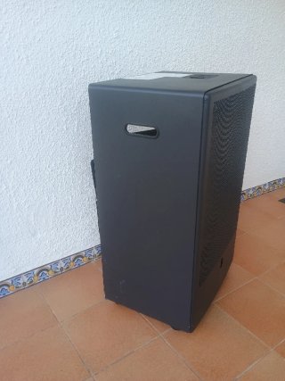 Estufa de gas llama azul