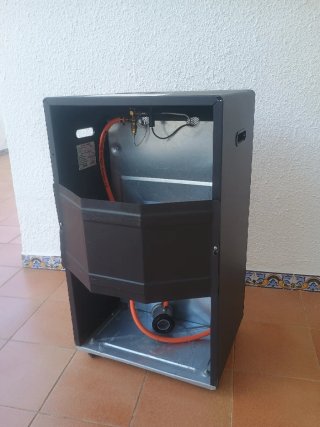 Estufa de gas llama azul