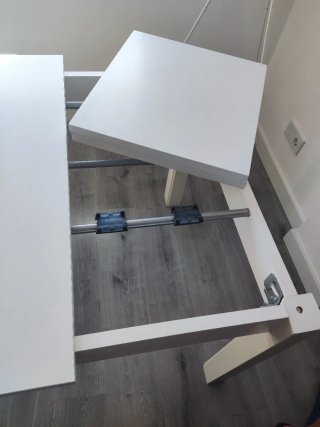 Mesa extensible madera y cristal