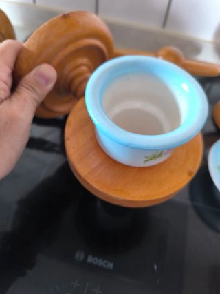 Juego de accesorios de baño de madera