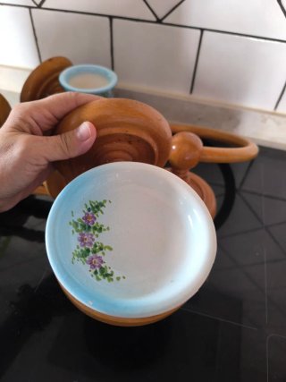 Juego de accesorios de baño de madera