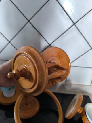 Juego de accesorios de baño de madera