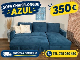 Sofá Cama Esquinero Azul Arcon