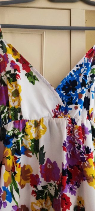 Vestido Largo de Flores Mango Talla M
