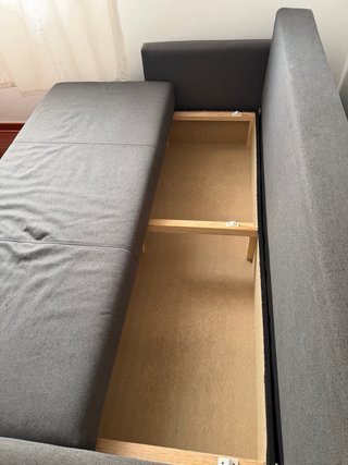 Sofá 3 plazas gris oscuro con almacenaje