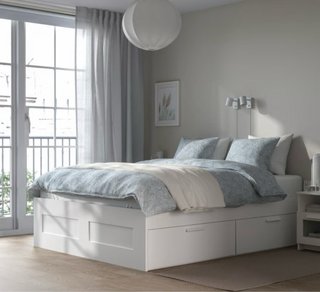 Cama matrimonial Brimnes Ikea con cajones