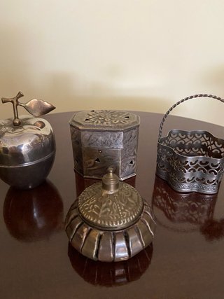 Set de 4 Miniaturas de Plata y Bronce