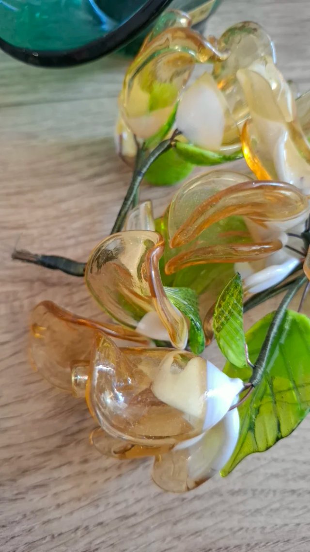 Cesta Flores Murano Vidrio Hecho en Italia