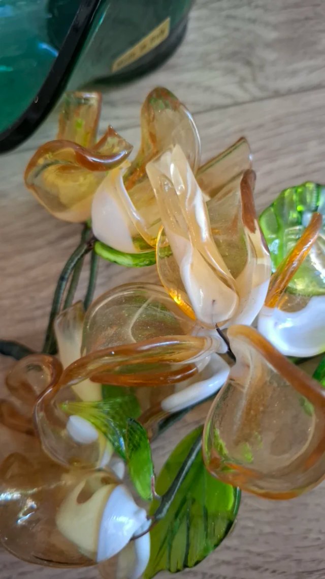 Cesta Flores Murano Vidrio Hecho en Italia