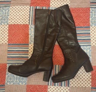 Botas altas piel MDB talla 37 Con tapas.
