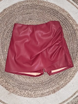 Falda Pantalón Roja Polipiel Talla Única
